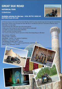 «SILK WAY» Historical tour on URAL SIDECAR retro bike